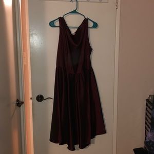 Deep burgundy satin party dress, size 20